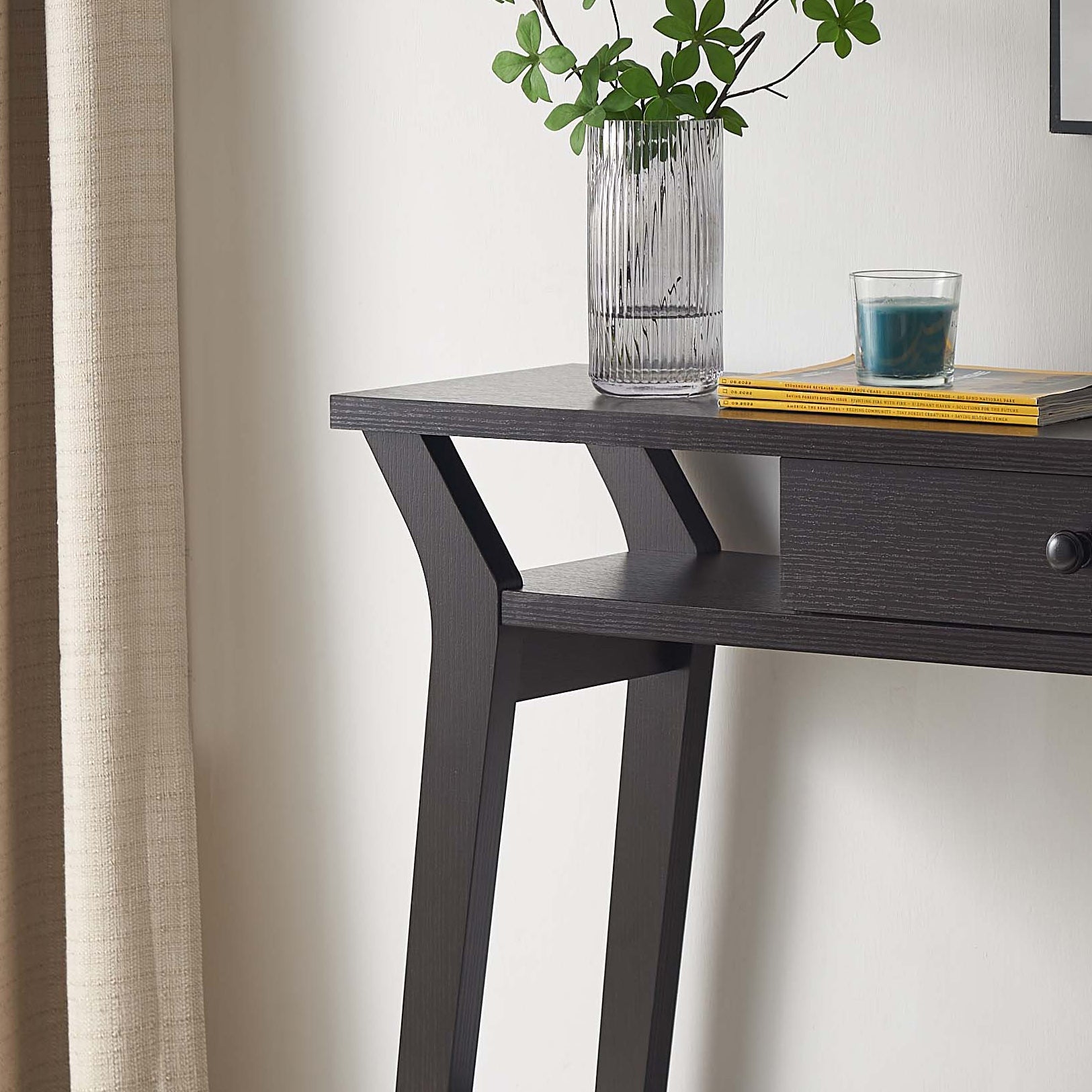 Home Hallway Console Table, Accent Table With Drawer Red Cocoa Espresso Particle Board