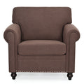 1 Seater Sofa. Brown Foam Fabric
