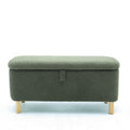 Basics Upholstered Storage Ottoman And Entryway Bench Green Green Boucle