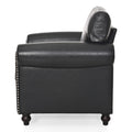 1 Seater Sofa. Black Pu Foam Fabric
