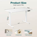 Electric Height Adjustable Standing Desk,Sit To Stand Ergonomic Computer Desk,White,63'' X 24