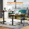 Electric Height Adjustable Standing Desk,Sit To Stand Ergonomic Computer Desk,Brown,40'' X 24