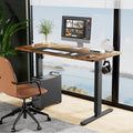 Electric Height Adjustable Standing Desk,Sit To Stand Ergonomic Computer Desk,Brown,40'' X 24