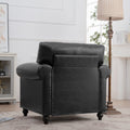 1 Seater Sofa. Black Pu Foam Fabric