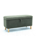 Basics Upholstered Storage Ottoman And Entryway Bench Green Green Boucle