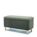 Basics Upholstered Storage Ottoman And Entryway Bench Green Green Boucle