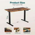 Electric Height Adjustable Standing Desk,Sit To Stand Ergonomic Computer Desk,Brown,63'' X 24