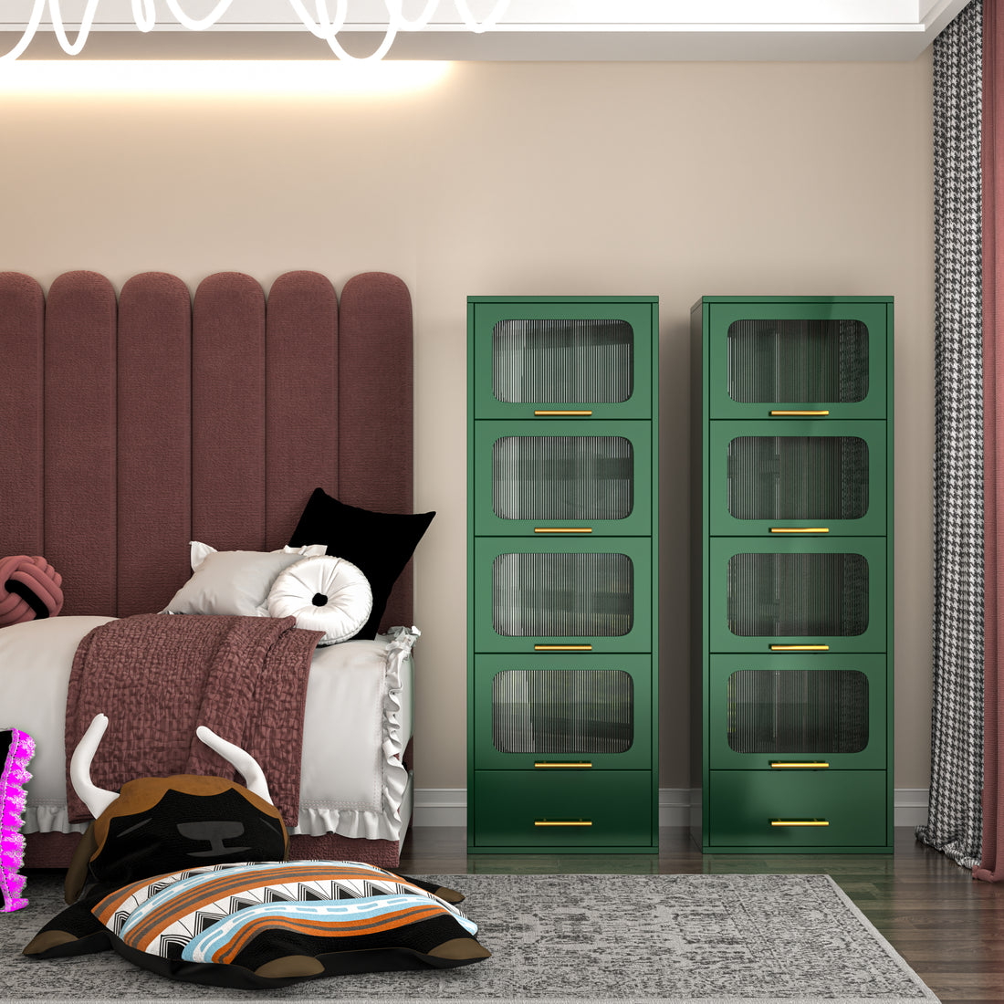 Green Metal Storage Cabinet - Green Metal