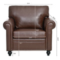 1 Seater Sofa. Brown Pu Foam Fabric