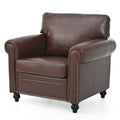 1 Seater Sofa. Brown Pu Foam Fabric