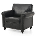1 Seater Sofa. Black Pu Foam Fabric
