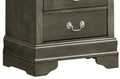 Elegant Gray Traditional Nightstand Gray Particle Board