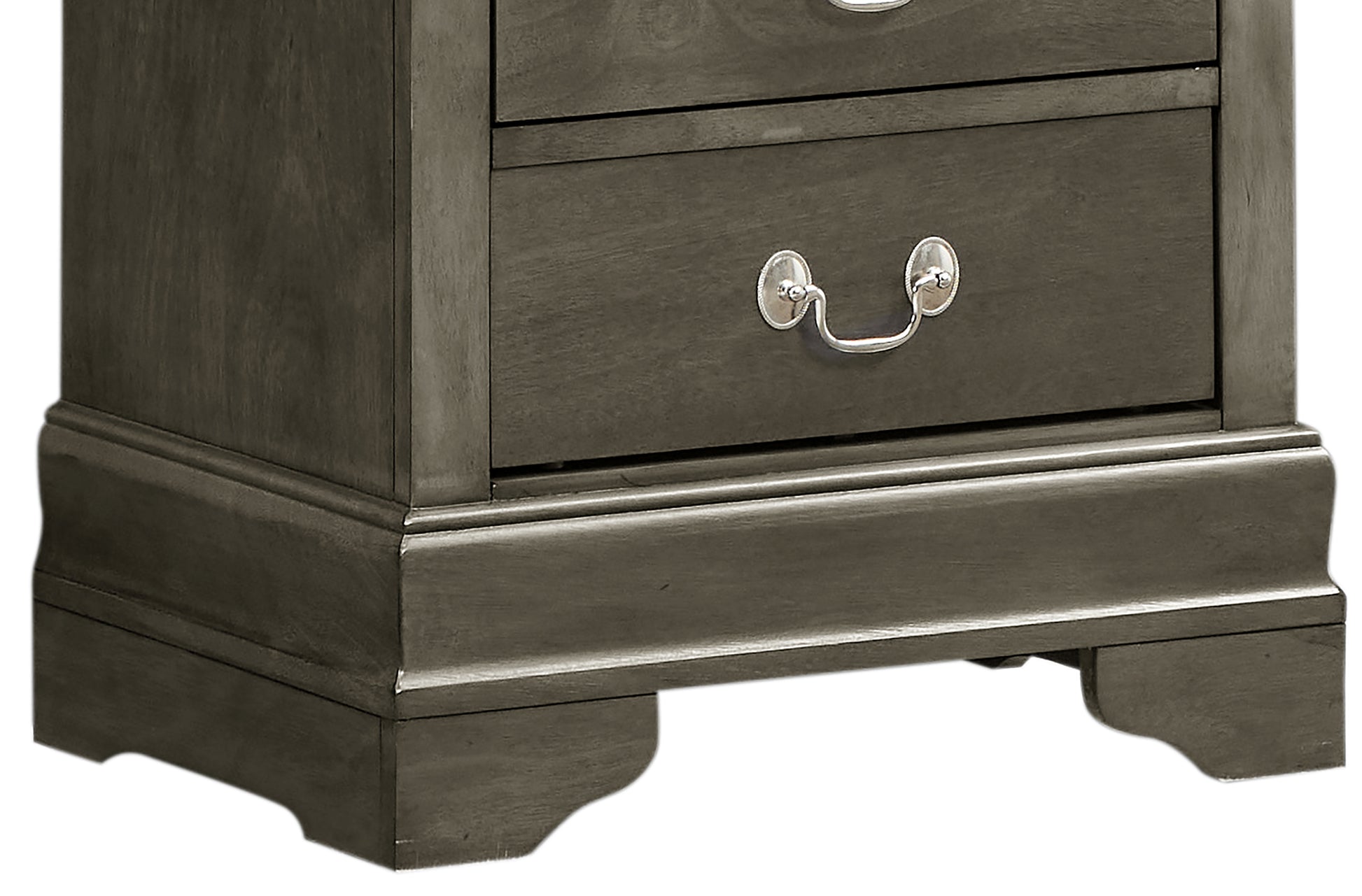 Elegant Gray Traditional Nightstand Gray Particle Board