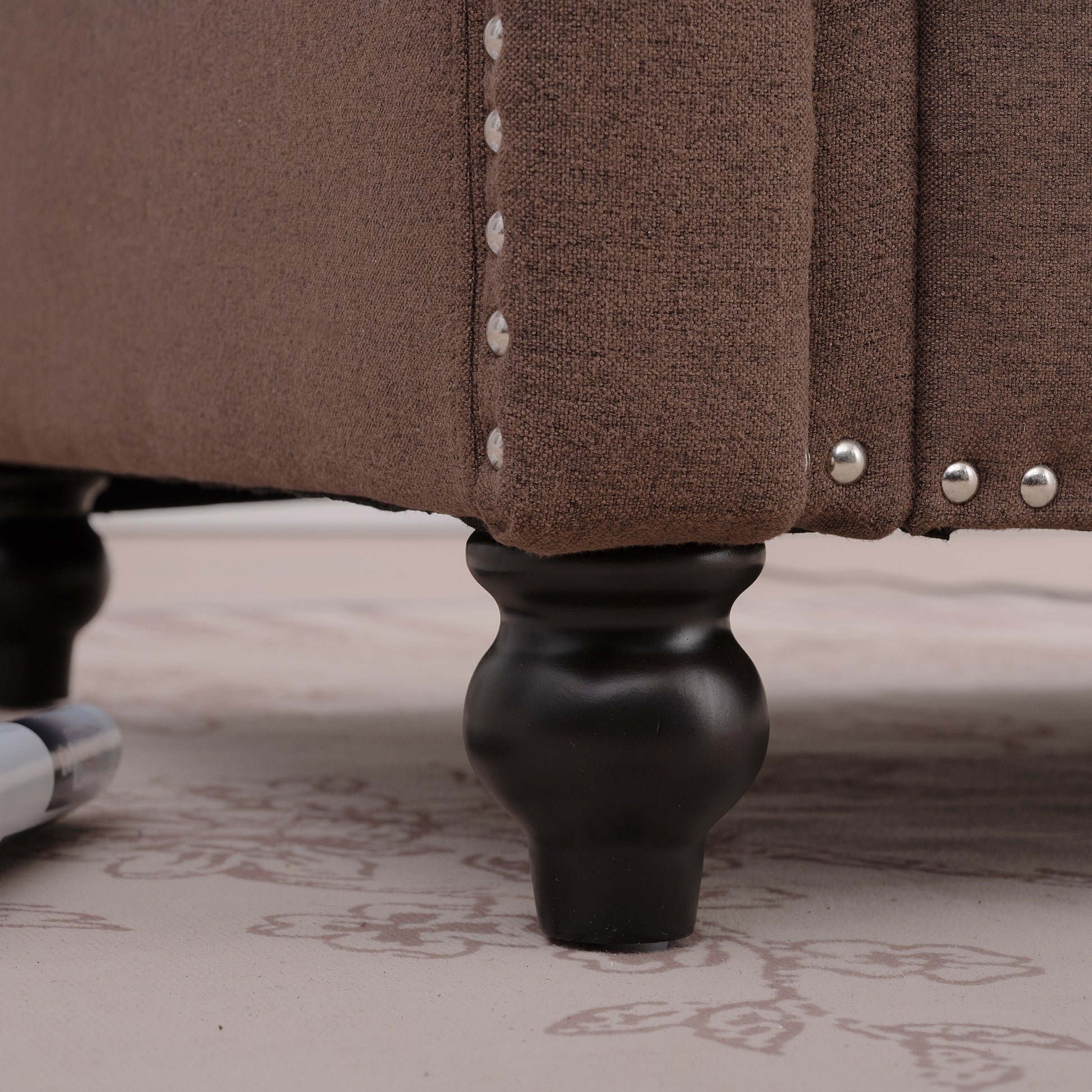 1 Seater Sofa. Brown Foam Fabric