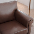 1 Seater Sofa. Brown Pu Foam Fabric