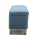 Basics Upholstered Storage Ottoman And Entryway Bench Blue Blue Boucle