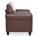 1 Seater Sofa. Brown Pu Foam Fabric