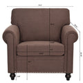 1 Seater Sofa. Brown Foam Fabric