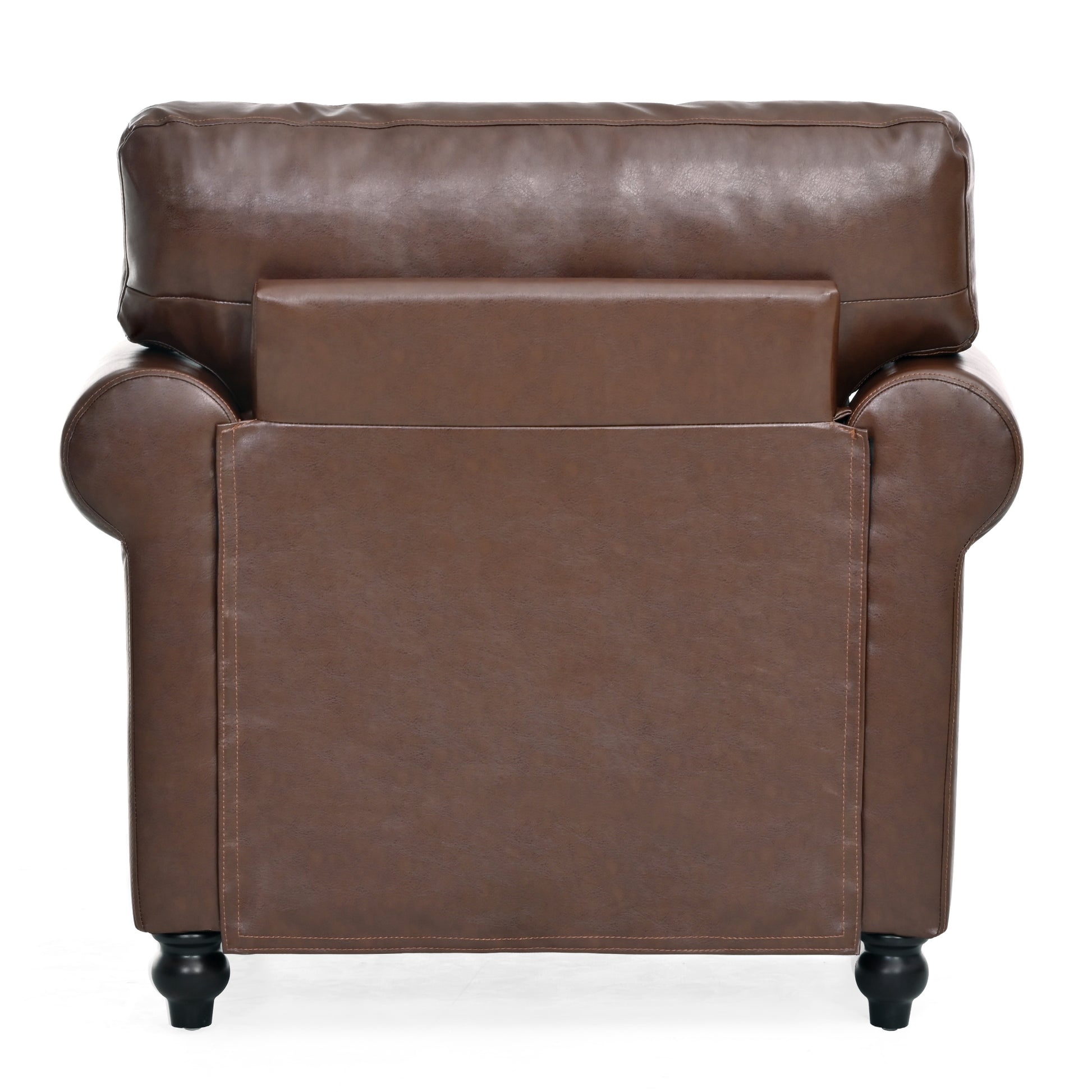 1 Seater Sofa. Brown Pu Foam Fabric