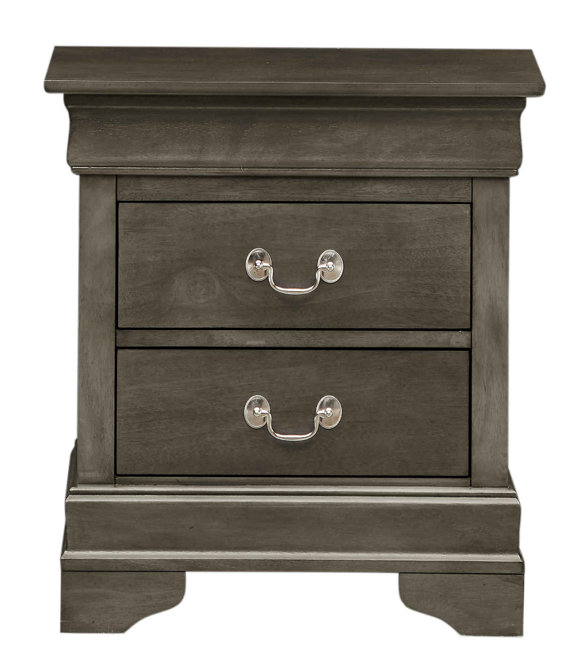 Elegant Gray Traditional Nightstand Gray Particle Board