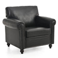 1 Seater Sofa. Black Pu Foam Fabric