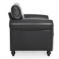 1 Seater Sofa. Black Pu Foam Fabric