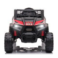 12V Kids Ride On Mini Utv, Electric Car With Front Led Lights And Horn, Single Seat With A Safety Belt, Forward Reverse Function Black Red Polypropylene