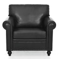 1 Seater Sofa. Black Pu Foam Fabric