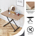 Modern Minimalist Multifunctional Lifting Table, 0.8 Inch Wood Grain Craft Sticker Desktop, Black Metal Legs. Paired With 4 Faux Leather Upholstered Dining Chairs With Black Metal Legs Lt 10055 C 001 Natural Wood Wash Metal