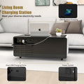 Modern Smart Coffee Table with Built in Fridge, Outlet white-built-in outlets or usb-primary living