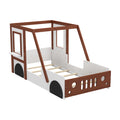 Fun Play Design Twin Size Car Bed, Kids Platform Bed In Car Shaped For Kids Boys Girls Teens,White Orange Twin Orange Solid Wood Mdf