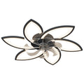 30.7In Ceiling Fan With Lights, Remote Control 3 Color Temperatures,6 Gear Wind Speed Fan Light Black Modern Acrylic