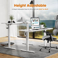 Electric Height Adjustable Standing Desk,Sit To Stand Ergonomic Computer Desk,White,48'' X 24