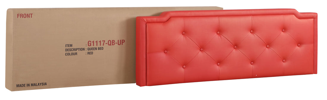 Charming Red Casual Full Bed Red Foam Pu