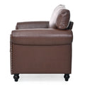 1 Seater Sofa. Brown Pu Foam Fabric