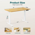 Electric Height Adjustable Standing Desk,Sit To Stand Ergonomic Computer Desk,Yellow,63'' X 24