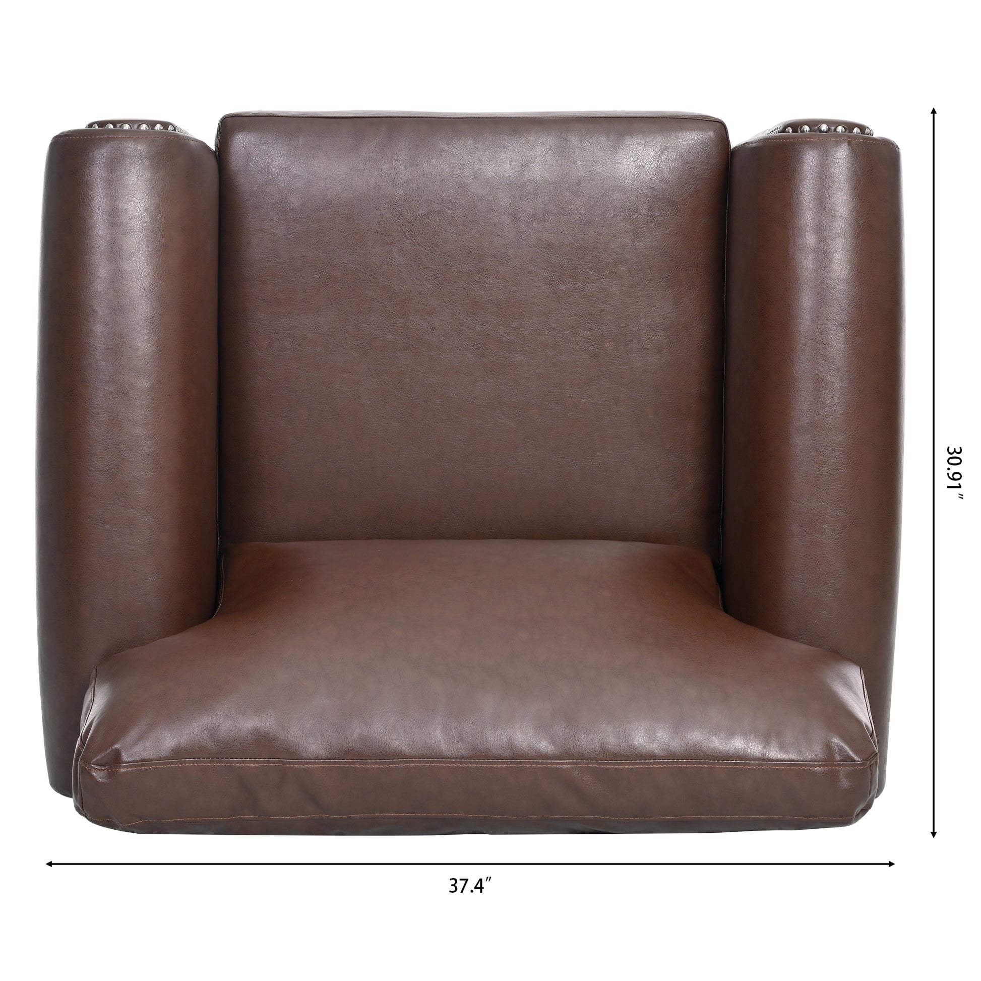 1 Seater Sofa. Brown Pu Foam Fabric