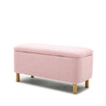 Basics Upholstered Storage Ottoman And Entryway Bench Pink Pink Boucle