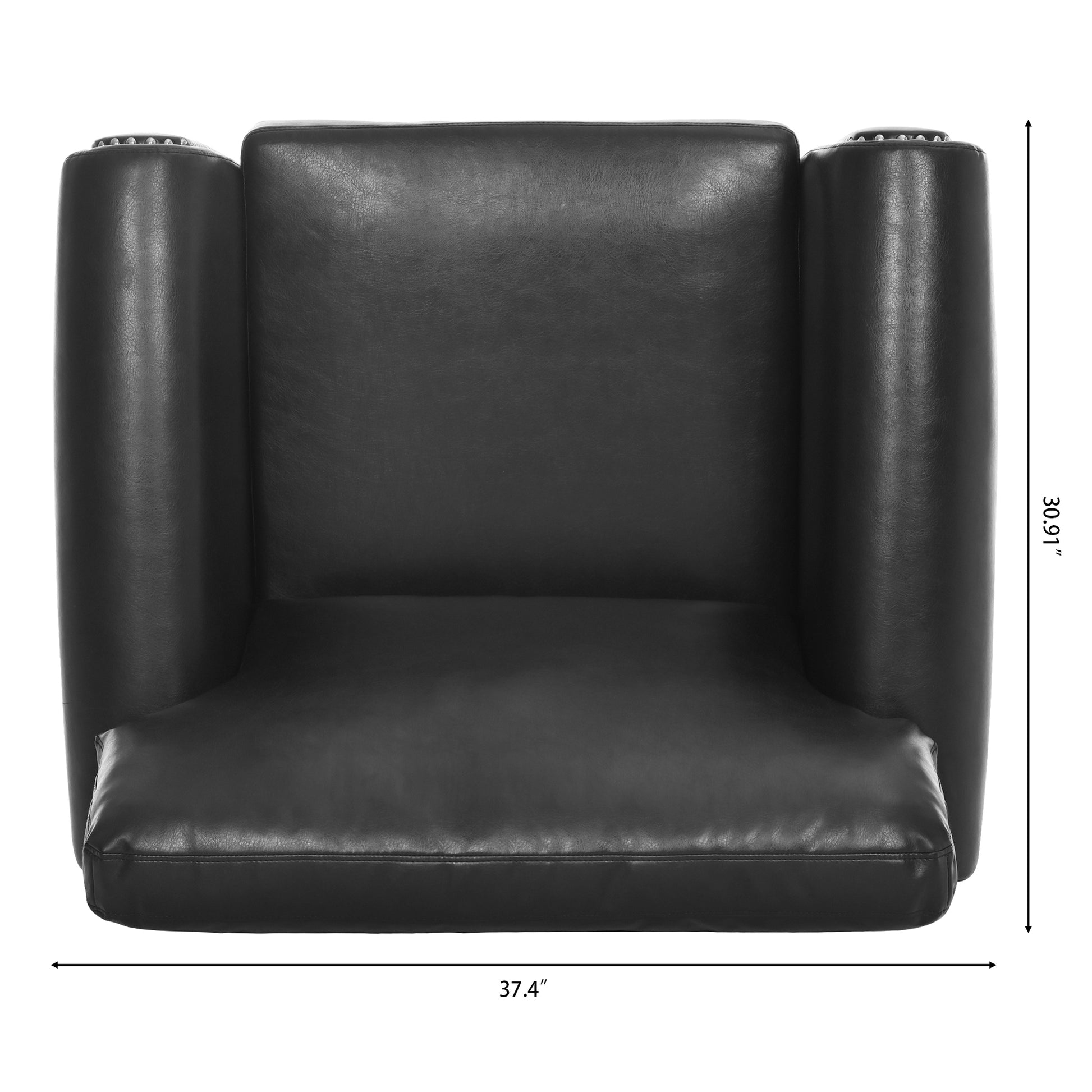 1 Seater Sofa. Black Pu Foam Fabric