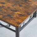 Kitchen Dining Room Table, Iron Wood Square Table For Kitchen Dining Room Furniture Antique Brown Metal & Wood Metal & Wood