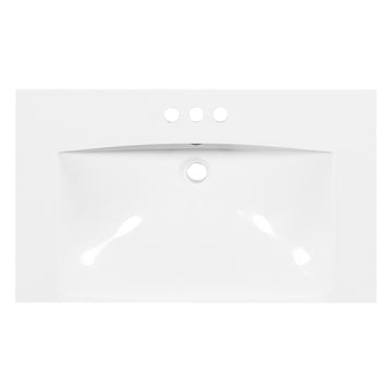 Sink Only 30" Bathroom Vanity Resin White Resin