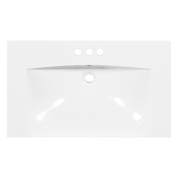 Sink Only 30" Bathroom Vanity White Resin