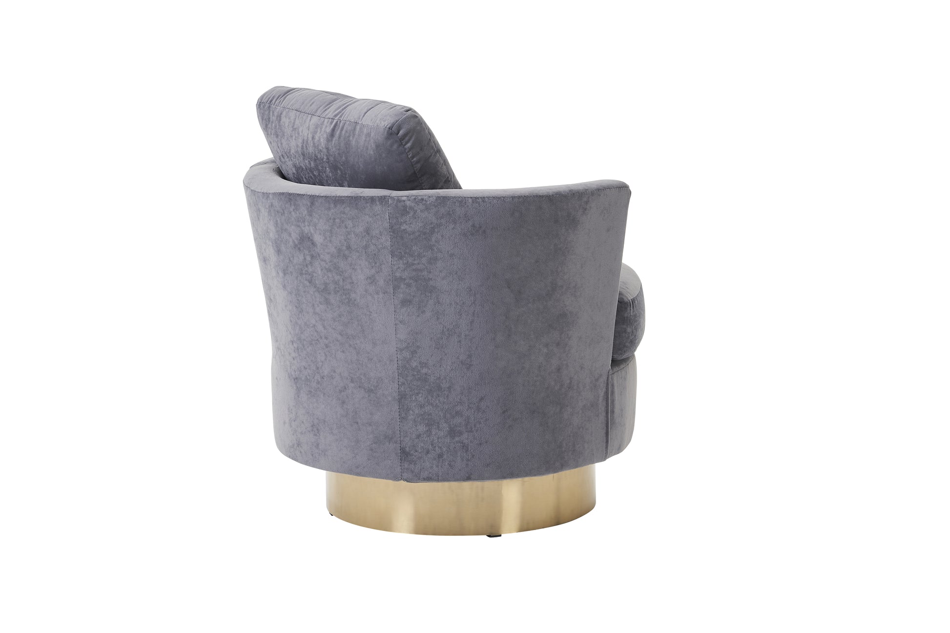 Velvet Swivel Barrel Chair, Swivel Accent Chairs Armchair For Living Room, Reading Chairs For Bedroom Comfy, Round Barrel Chairs With Gold Stainless Steel Base Grey Grey Primary Living Space Modern