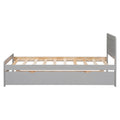 Modern Design Twin Size Platform Bed Frame With Trundle For Grey Color Grey Rubber Wood