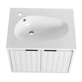 24 Inch Wall Mounted Bathroom Vanity With Sink, Soft Close Doors, For Small Bathroom Kd Packing White 2 Bathroom Wall Mounted Modern Plywood