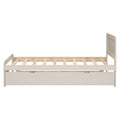 Modern Design Twin Size Platform Bed Frame With Trundle For White Washed Color White Washed Rubber Wood