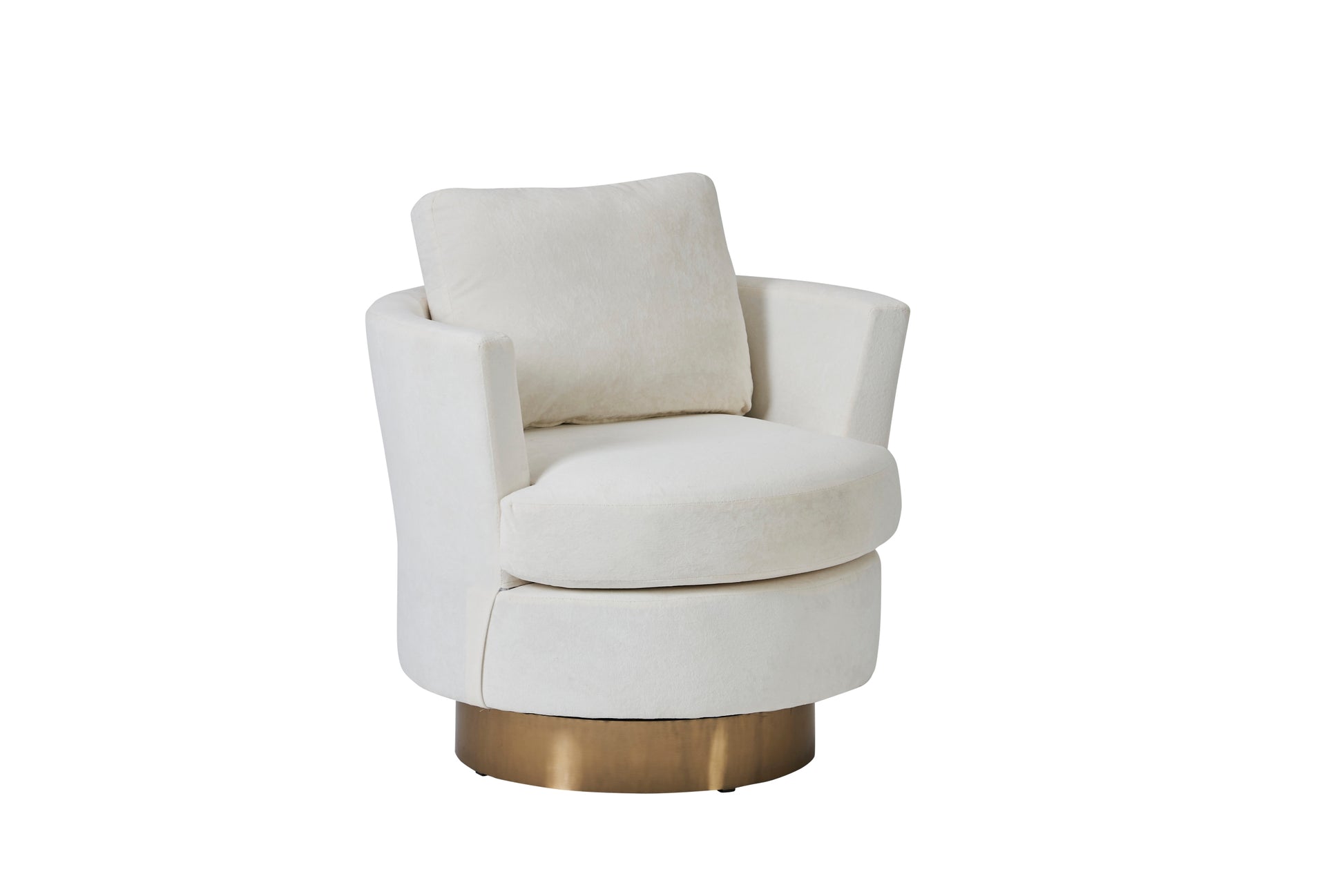 Velvet Swivel Barrel Chair, Swivel Accent Chairs Armchair For Living Room, Reading Chairs For Bedroom Comfy, Round Barrel Chairs With Gold Stainless Steel Base Beige Beige Primary Living Space Modern Velvet