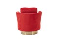 Velvet Swivel Barrel Chair, Swivel Accent Chairs Armchair For Living Room, Reading Chairs For Bedroom Comfy, Round Barrel Chairs With Gold Stainless Steel Base Red Red Primary Living Space Modern Velvet