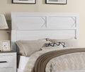 White Color 1Pc Queen Size Bed High Headboard Mdf Particle Board Bedroom Furniture Bedframe Unique Panel Design Box Spring Required Queen White Wood Bedroom Contemporary,Modern Panel Particle Board