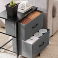 Drawers Dresser Chest Of Drawers,Metal Frame And Wood Top,2Bc,Gray Gray Wood